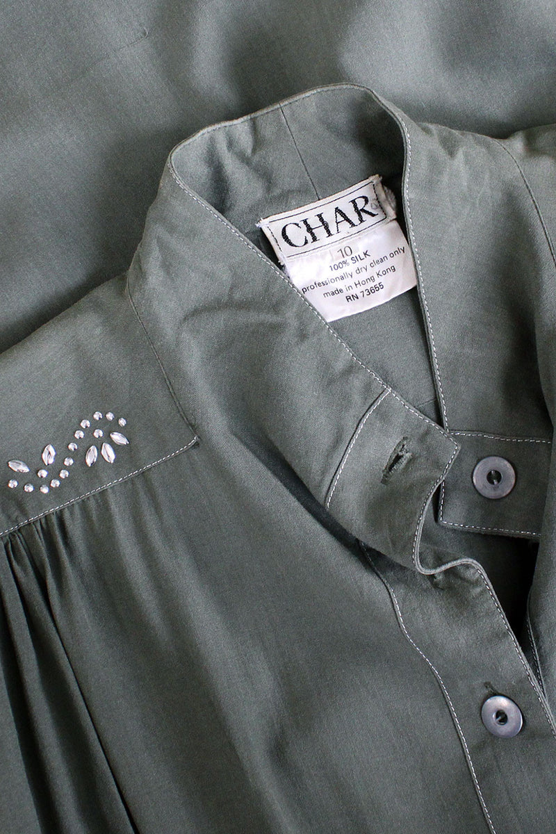Sage Silk Char Dolly Dress M