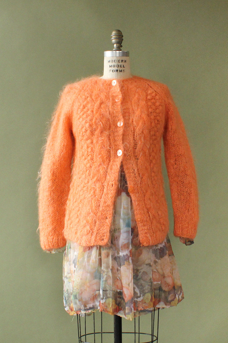 Coral Italian Mohair Cardigan S