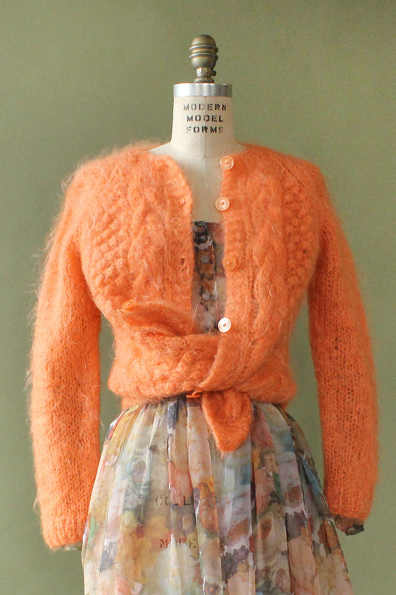 Coral Italian Mohair Cardigan S