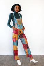 Rainbow Patchwork Cargo Overalls S/M
