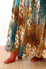 Tropical Silk Bias Cut Dress L/XL