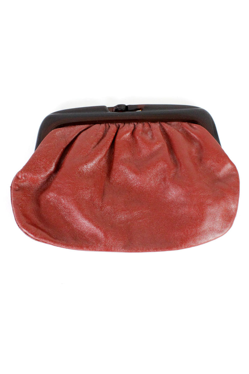Burgundy Leather Clutch