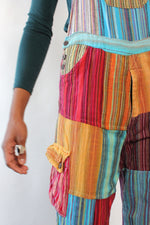 Rainbow Patchwork Cargo Overalls S/M