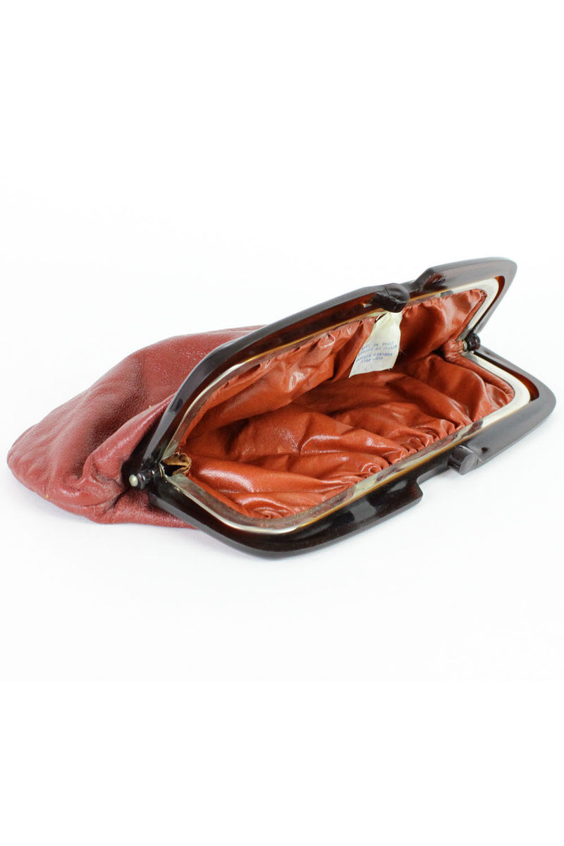 Burgundy Leather Clutch