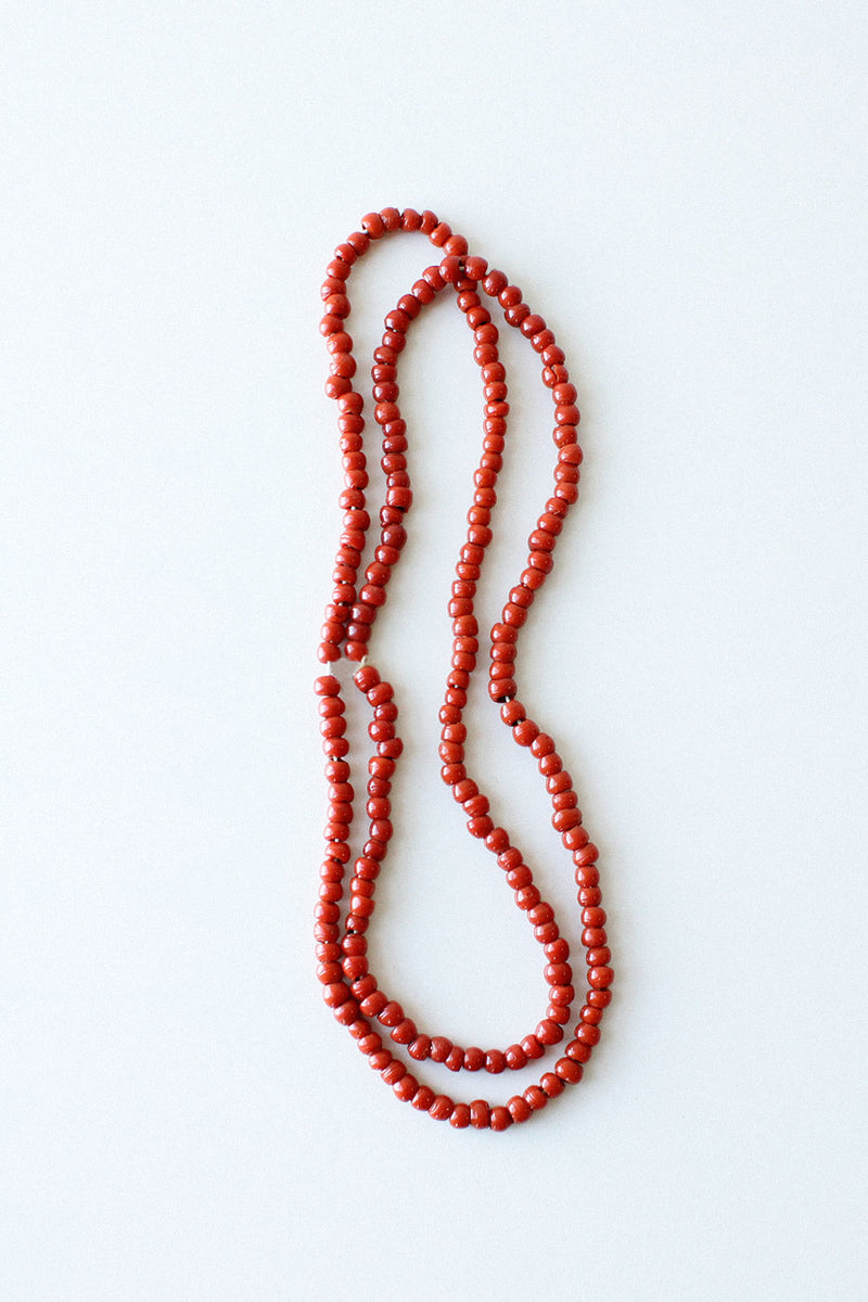 Persimmon Glass Beaded Strand
