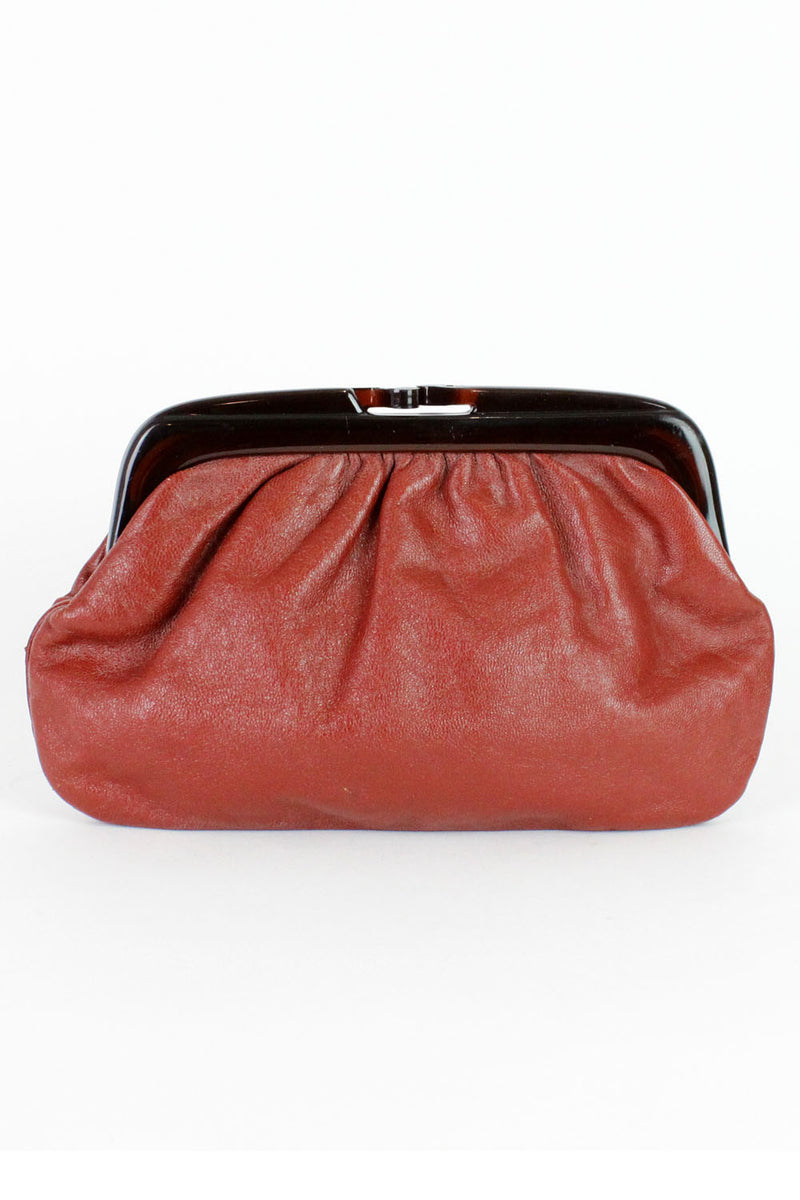 Burgundy Leather Clutch