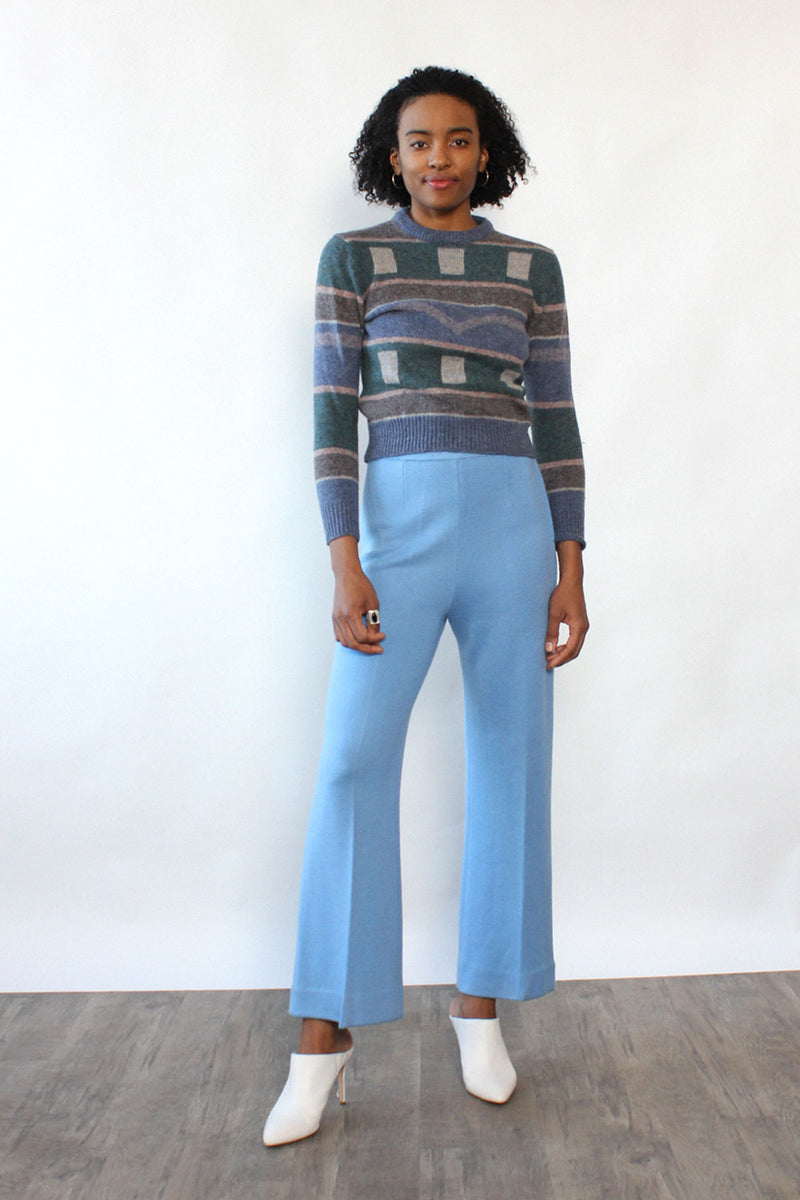 Sibleys Baby Blue Knit Flares M