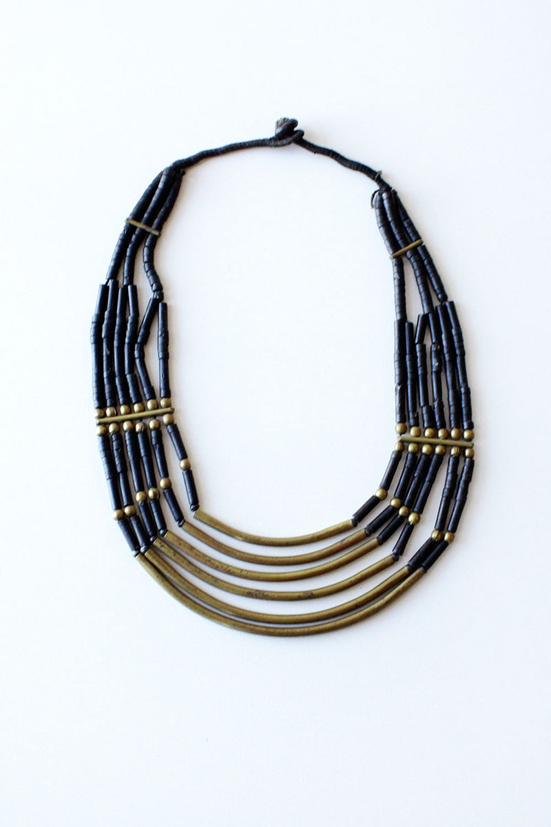 Brass River Bib Necklace