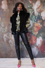 Jet Black Rabbit Fur Vest M/L