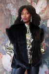 Jet Black Rabbit Fur Vest M/L