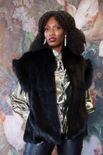 Jet Black Rabbit Fur Vest M/L