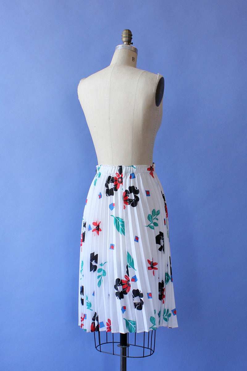 Pleated Print Skirt S/M