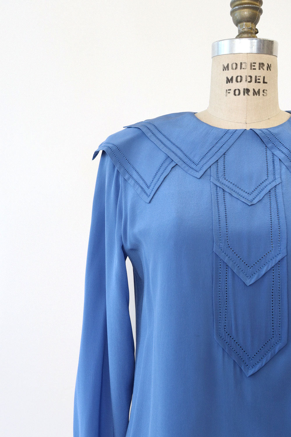 Joanie Silk Layered Collar Blouse M