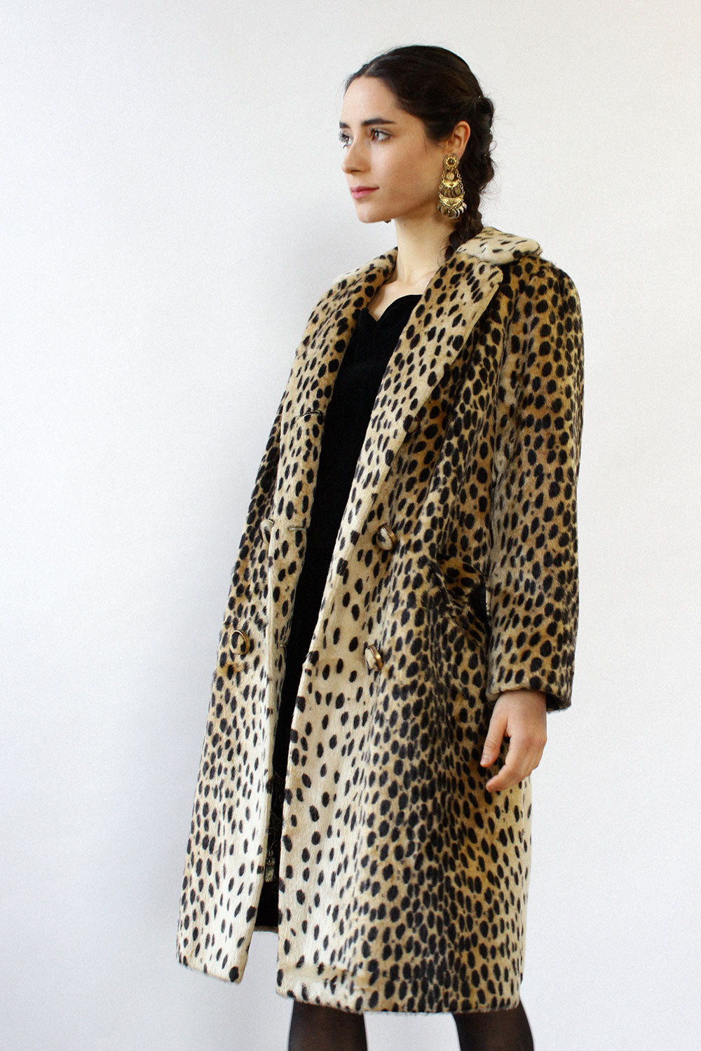 Cheetah Faux Fur Coat S/M