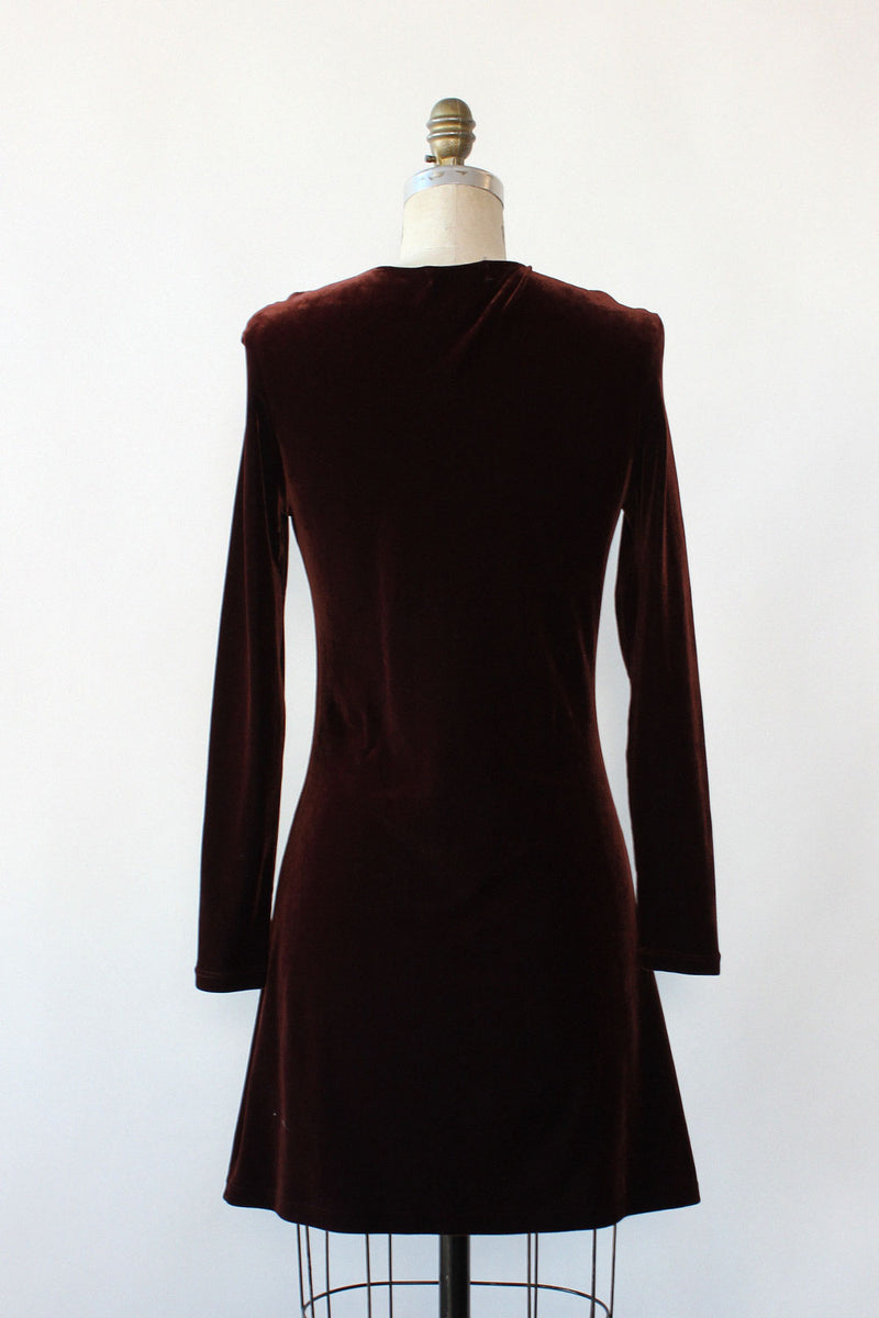 Aubergine Velvet Mini Dress S/M
