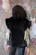 Jet Black Rabbit Fur Vest M/L