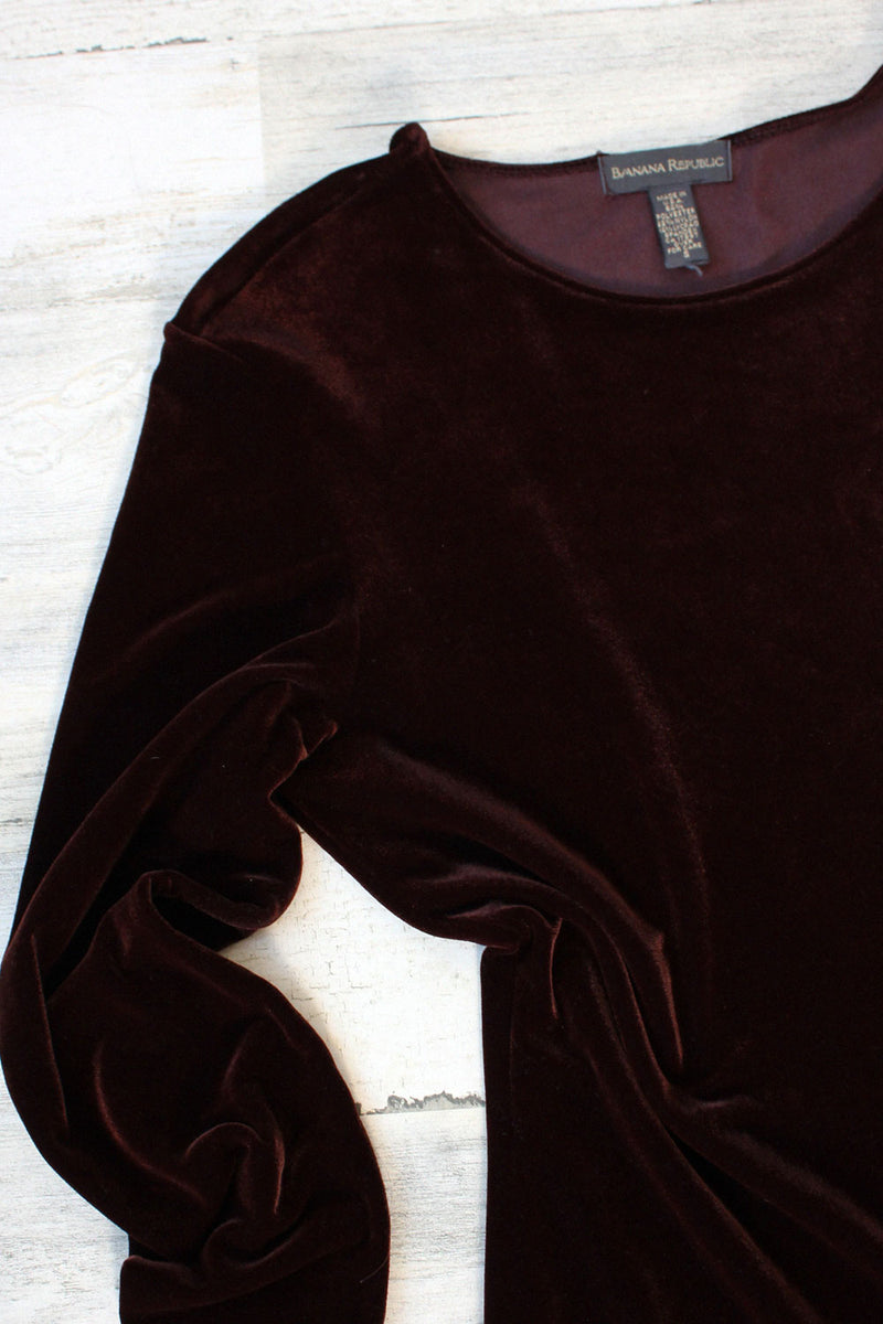 Aubergine Velvet Mini Dress S/M