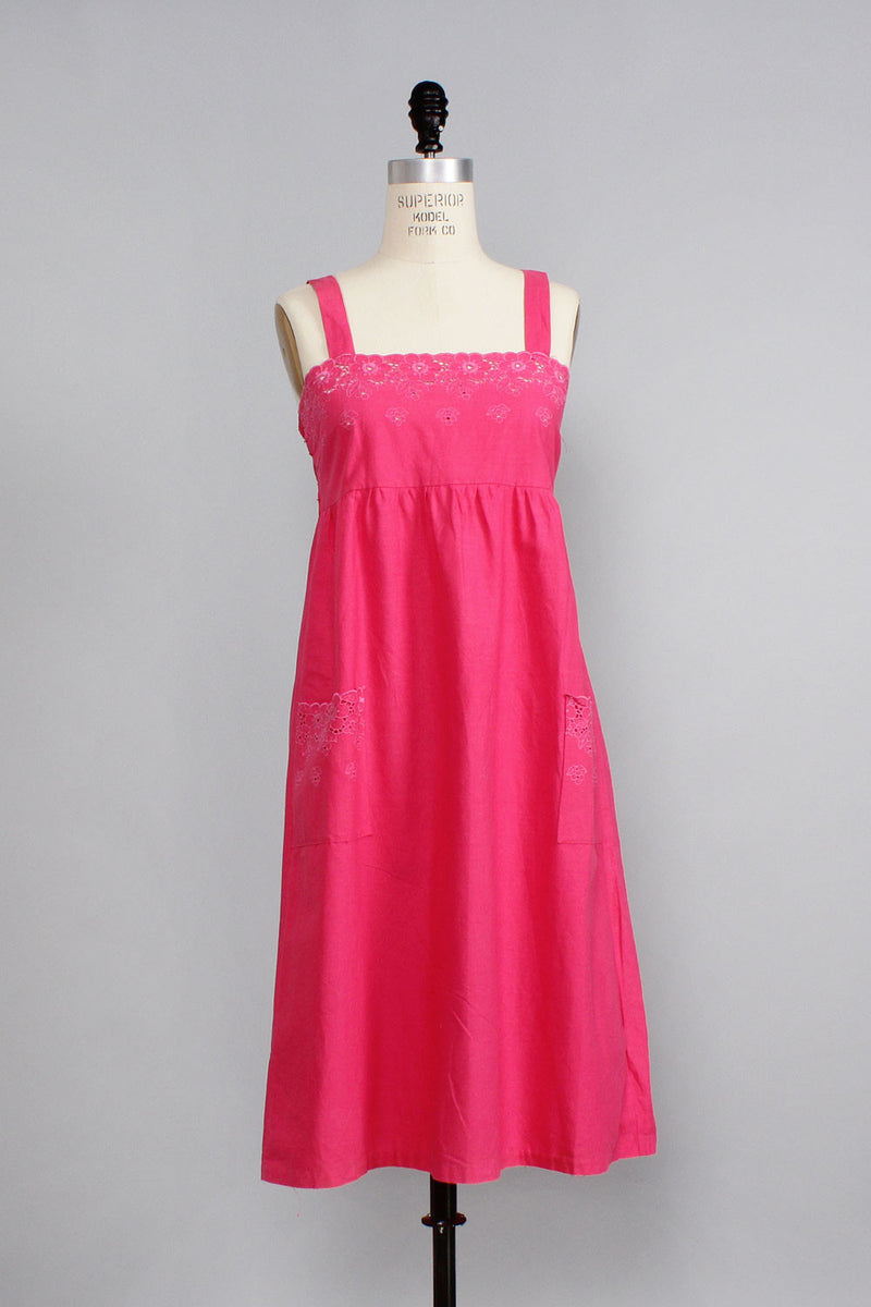Pink Eyelet Dress S