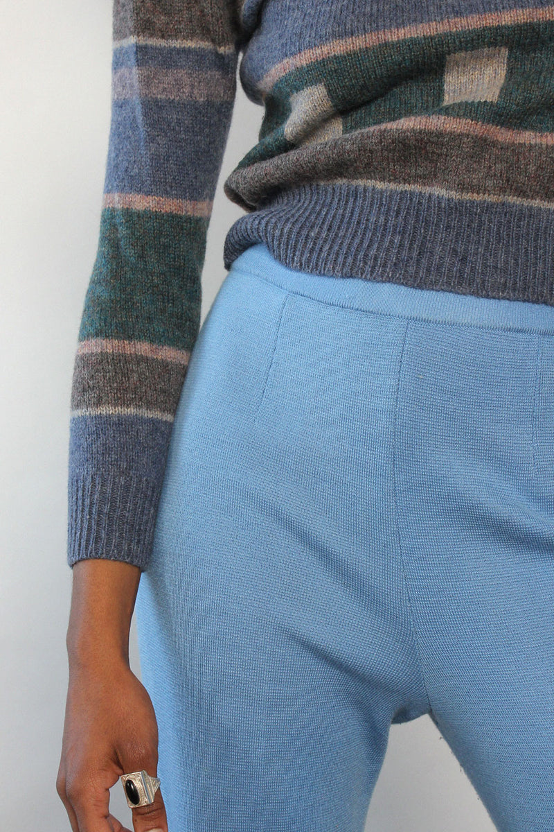 Sibleys Baby Blue Knit Flares M