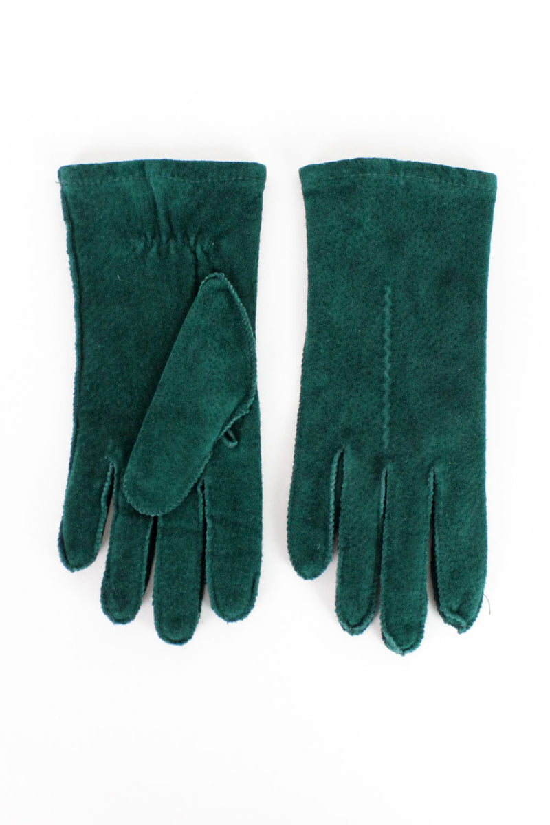 SALE...Forest Green Suede Gloves S/M
