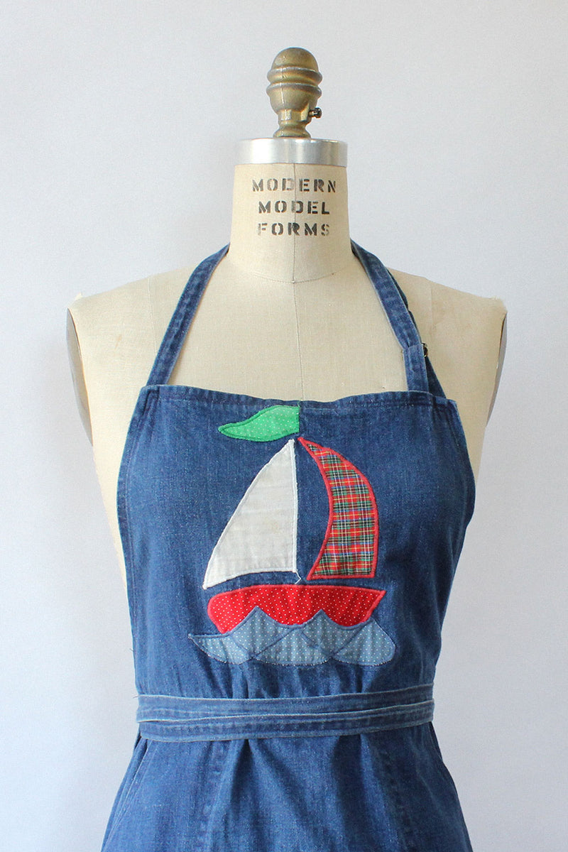 Denim Sailboat Wrap Dress S-L