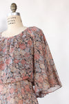 Mauve Floral Caped Dress S/M