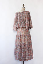 Mauve Floral Caped Dress S/M
