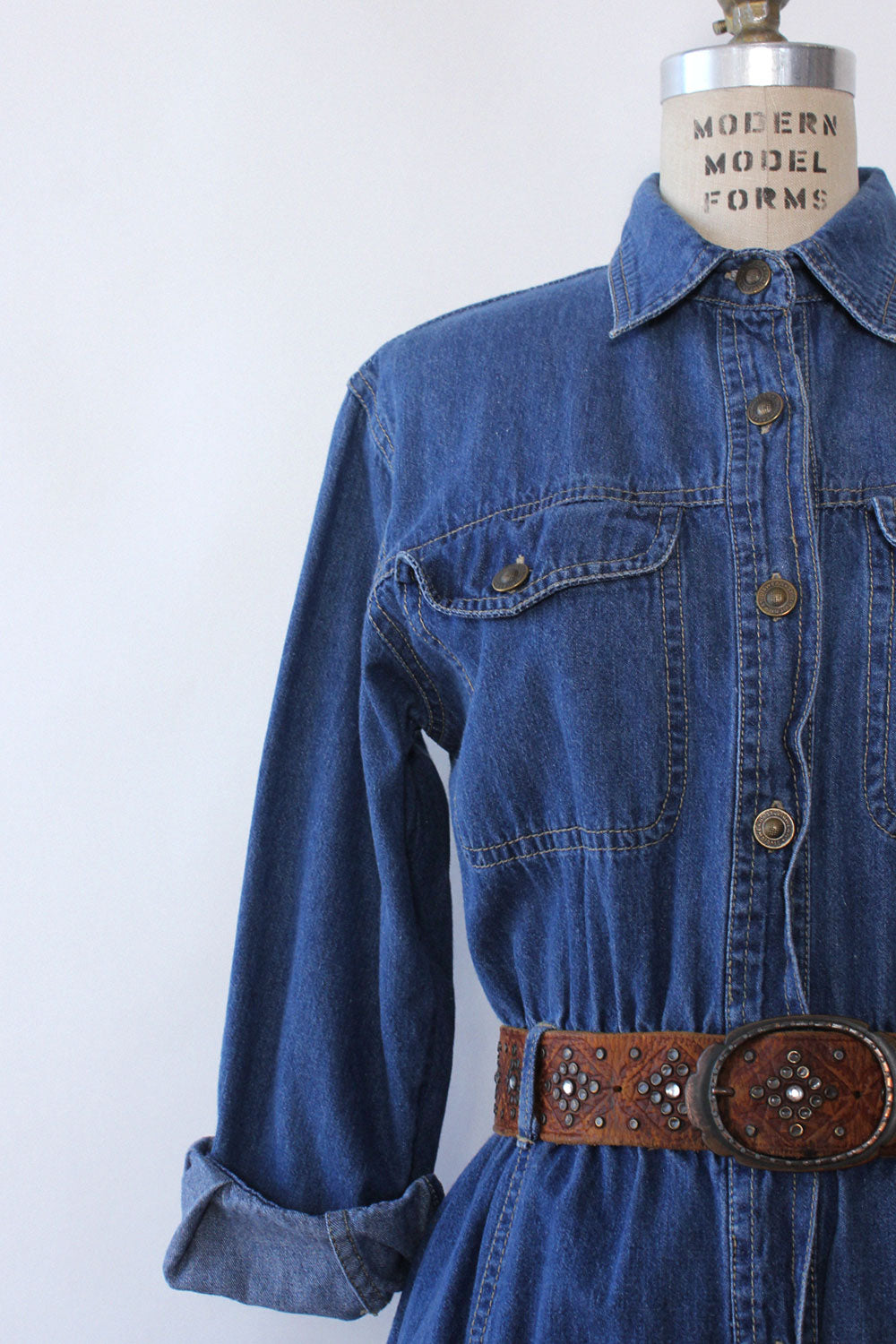 Denim Flare Shirtdress S/M