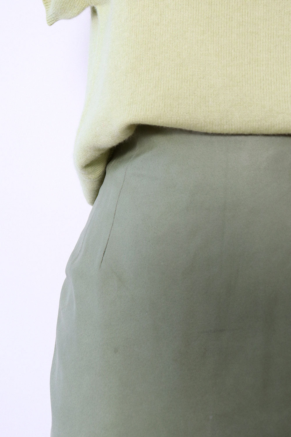 Sage Leather Skirt S