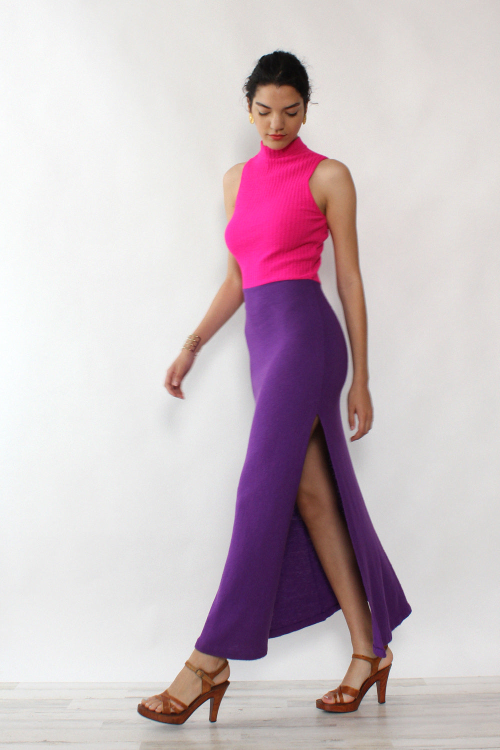 Kingston Knit Fuchsia Column Dress XS-M