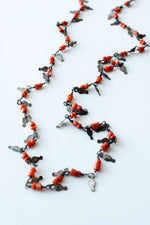 Coral Brass Chip Necklace