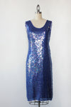 Royal Blue Silk Sequin Dress XS/S