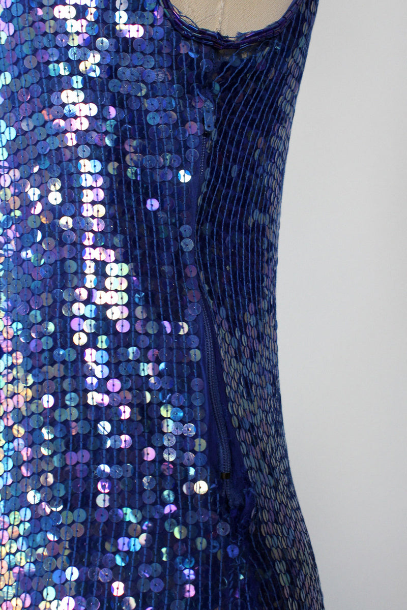 Royal Blue Silk Sequin Dress XS/S