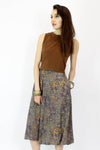 Sale / Dusty Amethyst Pattern Skirt M