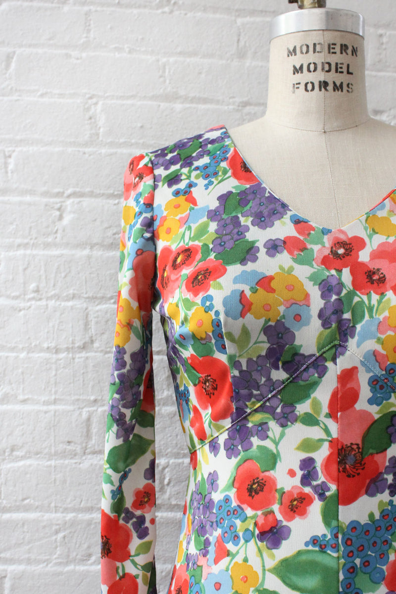 Painterly Poppy Maxi Dress M