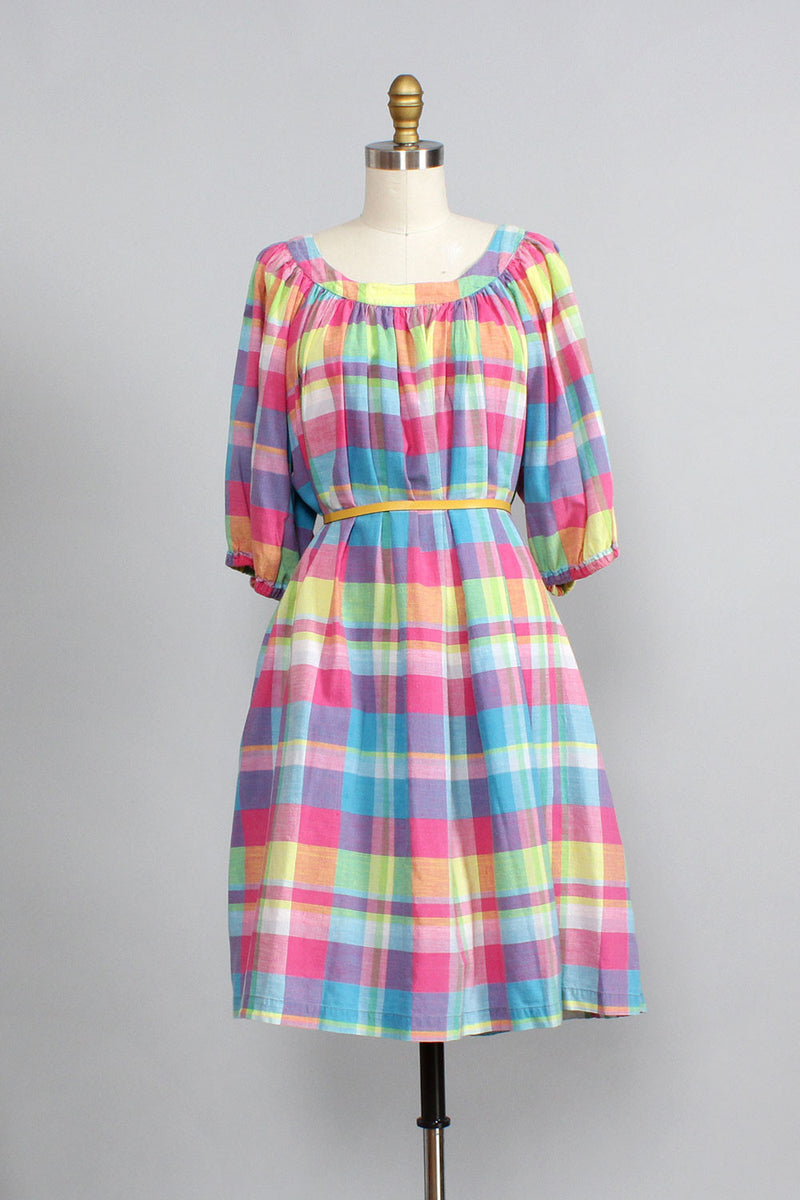 Madras Sunset Smock Dress
