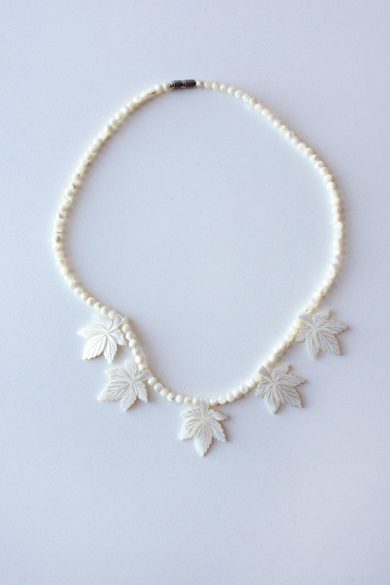 Pearly Leaf Necklace