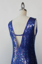 Royal Blue Silk Sequin Dress XS/S