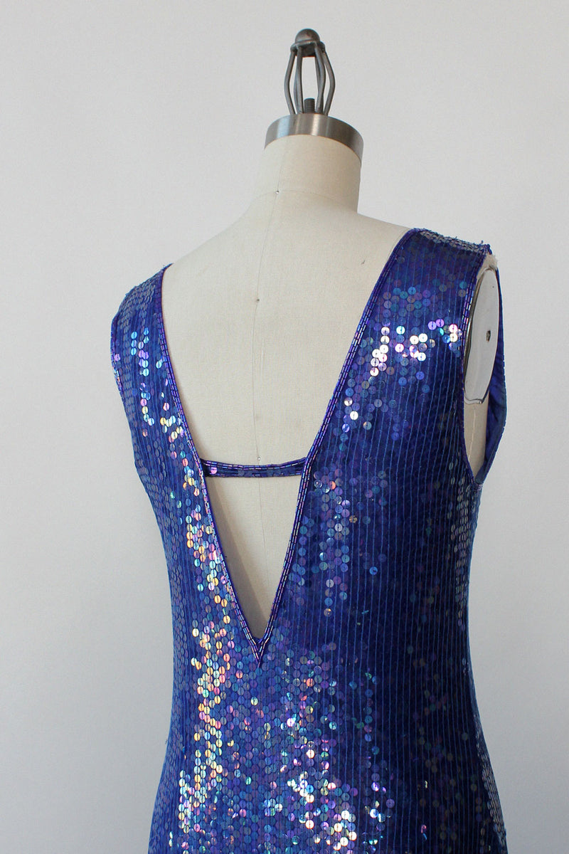 Royal Blue Silk Sequin Dress XS/S