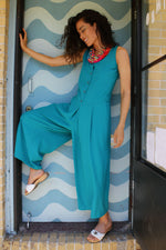 Teal Wide Leg Jumpsuit M