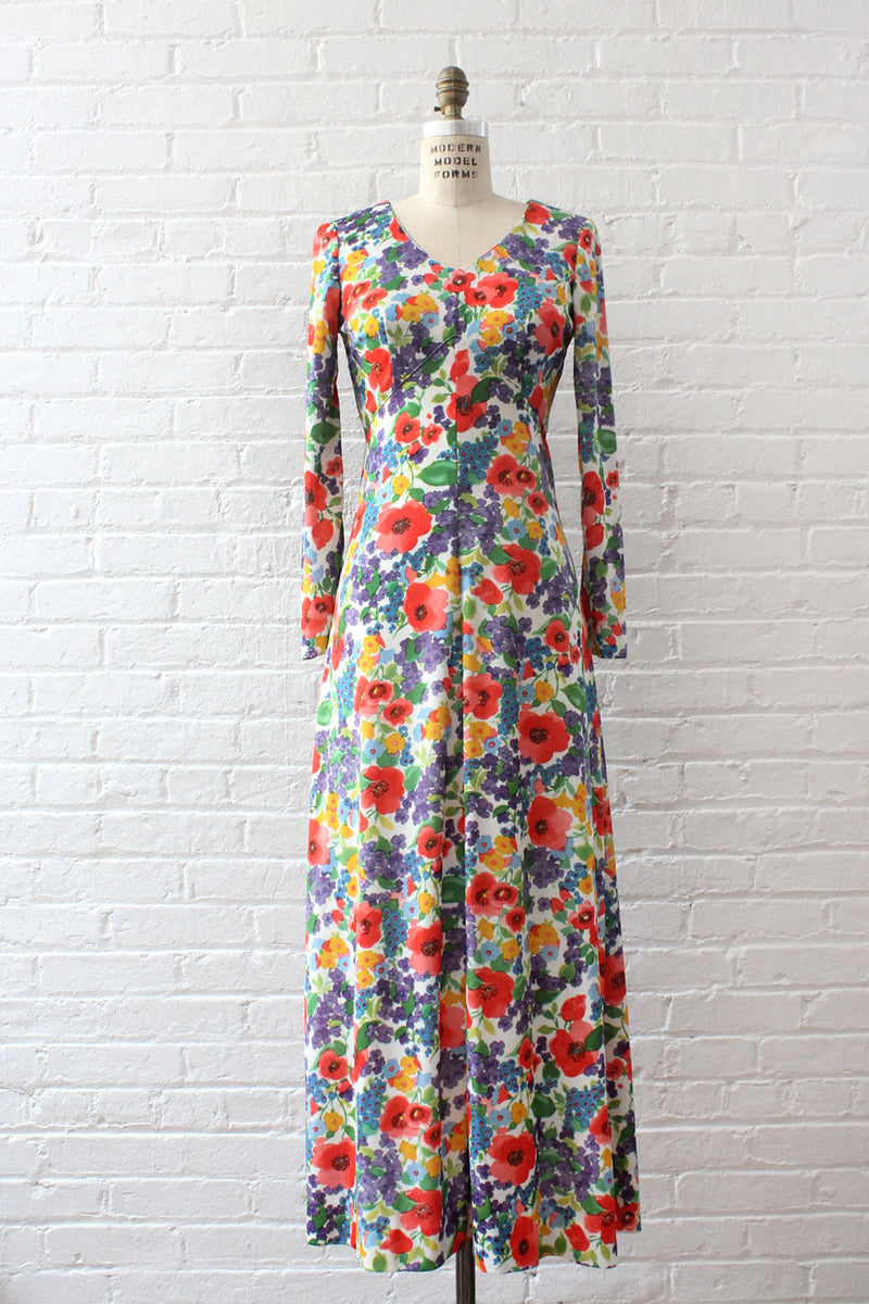 Painterly Poppy Maxi Dress M