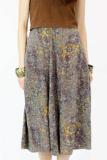 Sale / Dusty Amethyst Pattern Skirt M