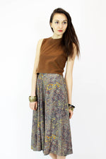Sale / Dusty Amethyst Pattern Skirt M