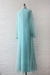 Ice Blue Lace-up Sheer Dress M/L