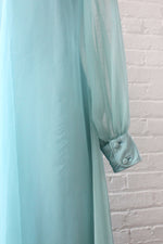 Ice Blue Lace-up Sheer Dress M/L