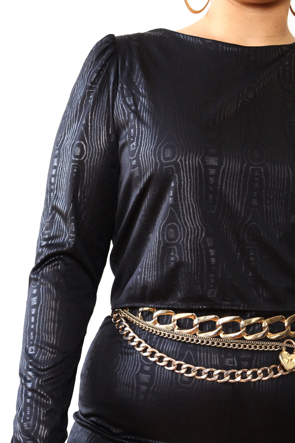 Faux Bois Disco Jumpsuit M