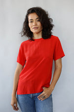 Joan Red Silk Tee