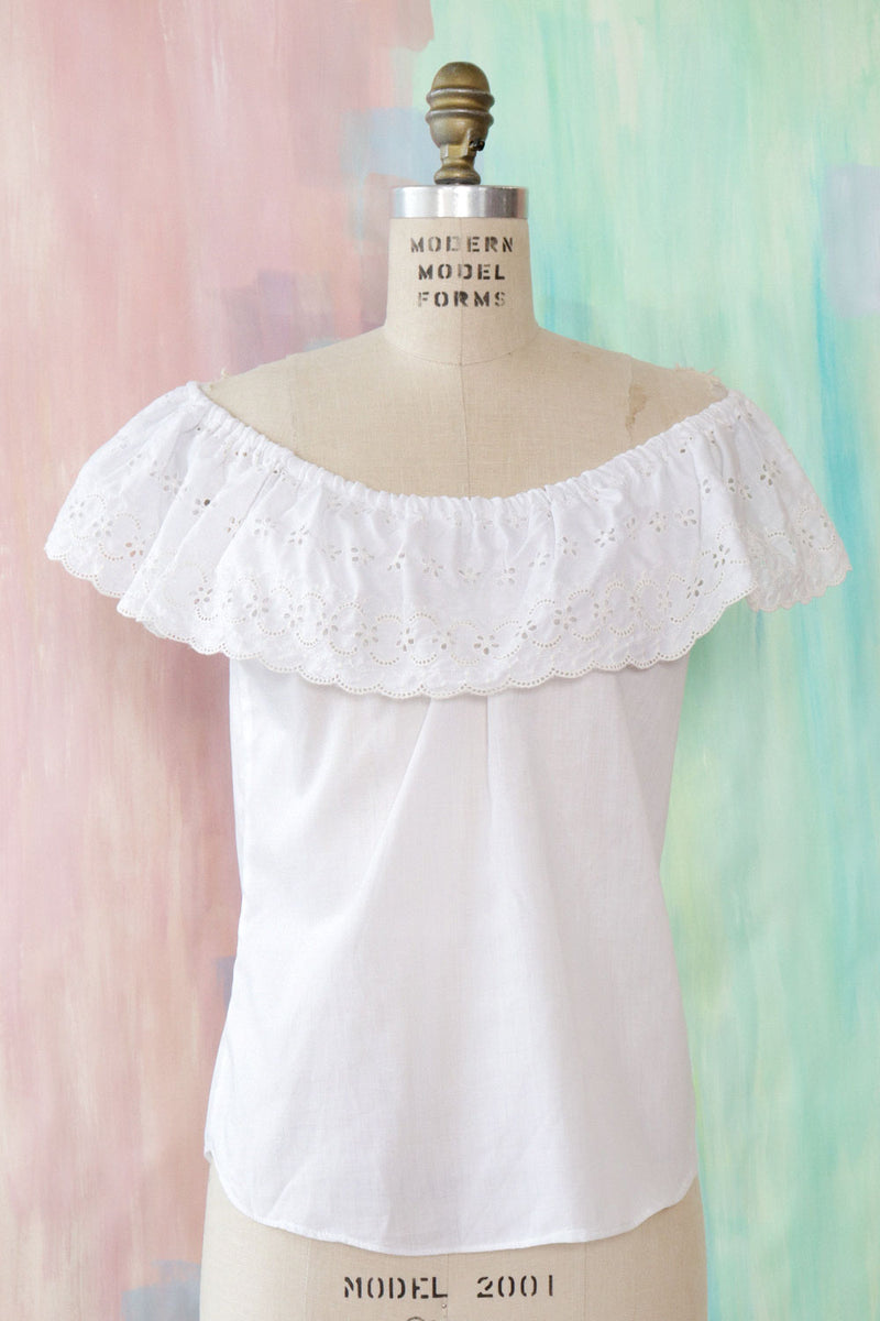 Fritzi Off Shoulder Eyelet Top M