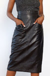 Black Leather Pocket Skirt M