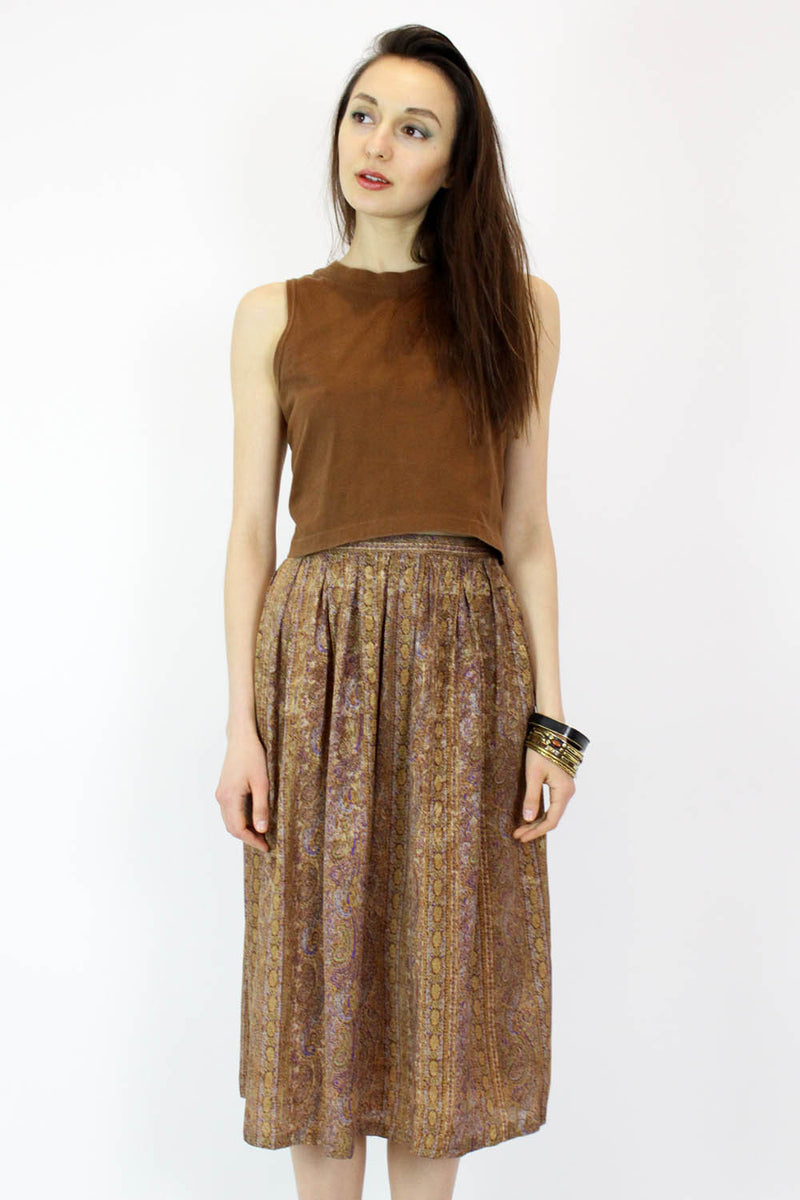 Chine Soft Paisley Skirt M